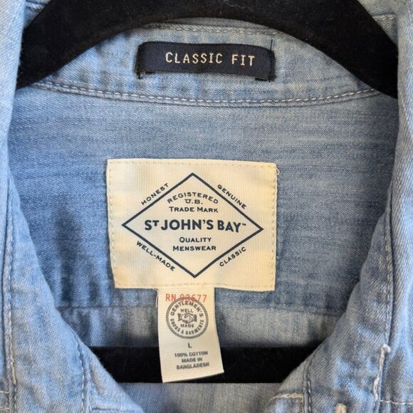 St. John's Bay 100% Cotton Denim Shirt - Picture 4 of 4
